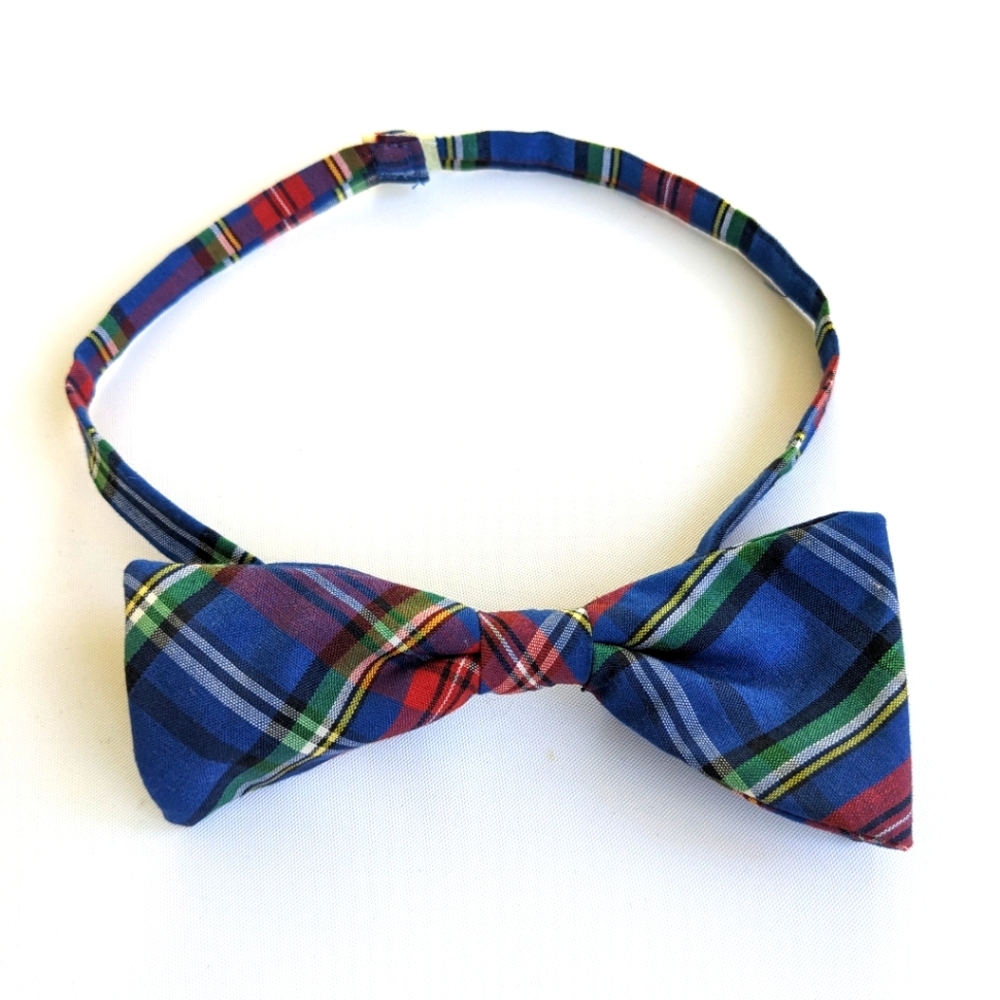 Plaid Bow Tie with Velcro Closure